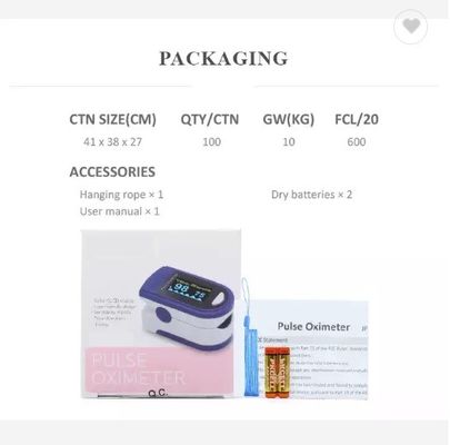 OLEDの表示Spo2携帯用指先の脈拍の酸化濃度計の心拍数Spo2