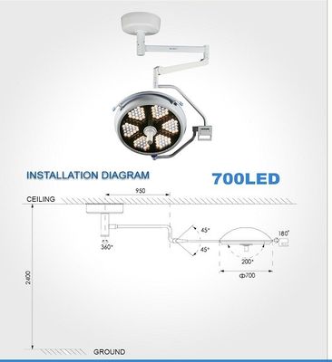 セリウムの天井の小さい外科LED 無影外科ランプ700 LED